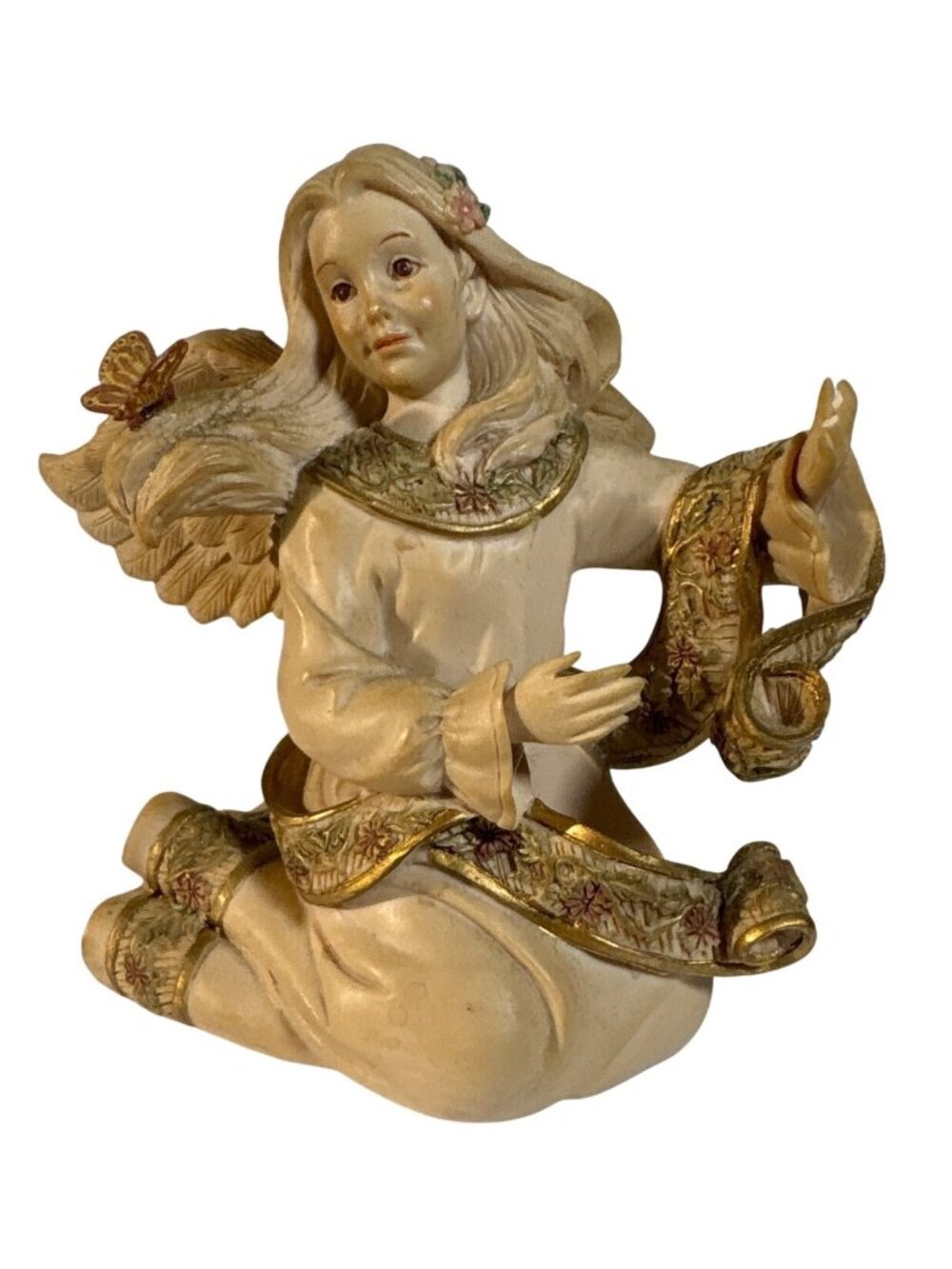 Sarah's Angels Figurine With Butterfly & Gold Accents 4" Mindsprings Studio 2005